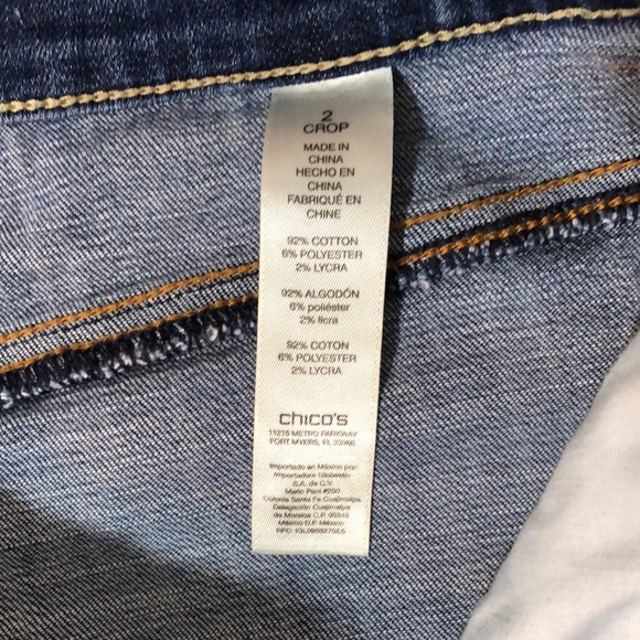 Chico's Platinum Straight Crop Blue Jeans Size 2 - Picture 8 of 13